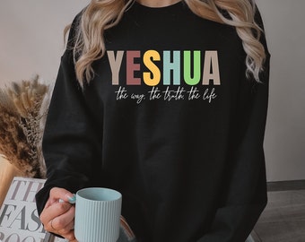 Christian sweater unisex top faith religious apparel jesus sweatshirt bible gift church worship present bible verse pullover God scripture