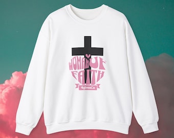 Woman of Faith Christian sweater mothers day top religious jesus daughter sweatshirt sister bible worship present bible verse girl pullover