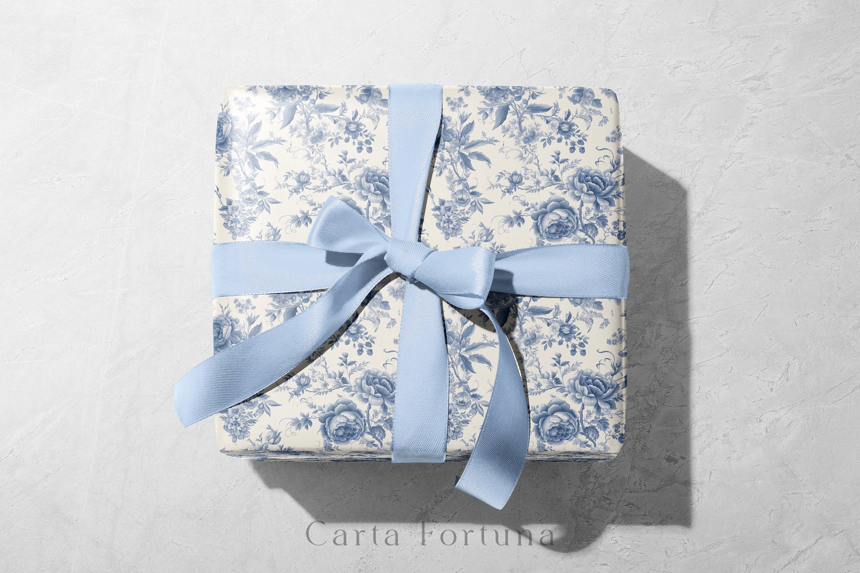 Small Green Toile Wrapping Paper 
