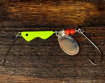 Erie Eyes - Erie Dearie Spinner Bait- Saugeye & Walleye Lure - ( Green Chartreuse )