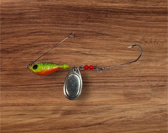 Ultra Erie Eye - Erie Dearie style Saugeye & Walleye Lure- Spinner Bait ( Fire Tiger )