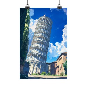 Leaning Tower of Pisa Wall Art, Italian Architecture Print, Tuscany Landmark Decor, Renaissance Italy Art, Medieval Wonder Photo