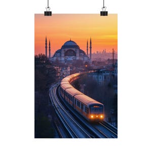 Istanbul Railway Near Hagia Sophia | Museum-Quality Turkish Train Art | Bosphorus City Wall Print
