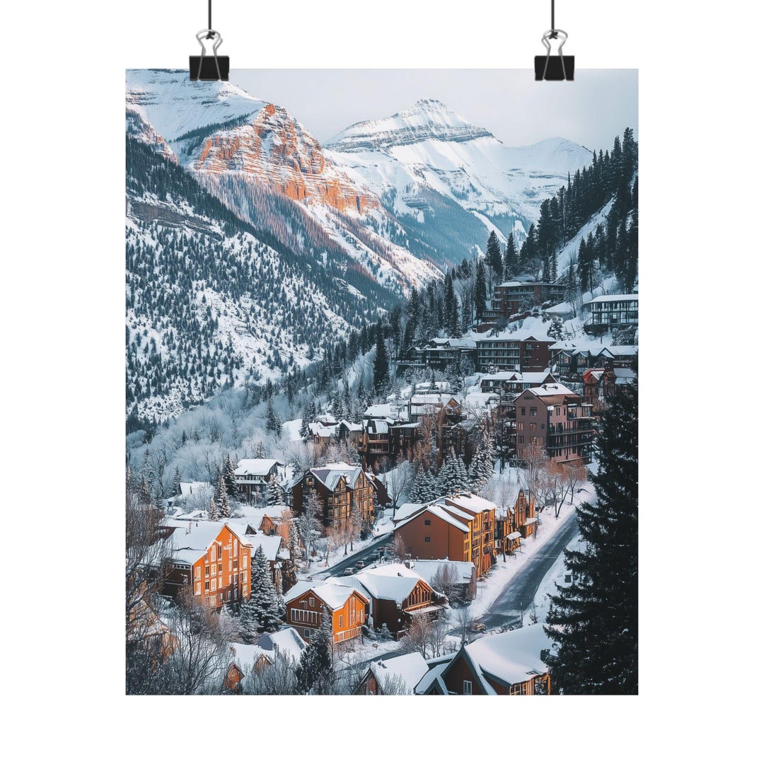 Matte Poster of Telluride Colorado Ski Resorts, USA Mountain View Wall ...