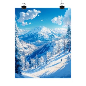 Big Sky Montana USA Ski Urlaubsorte Winter Mountain View Poster, Matt Wand Kunst Druck