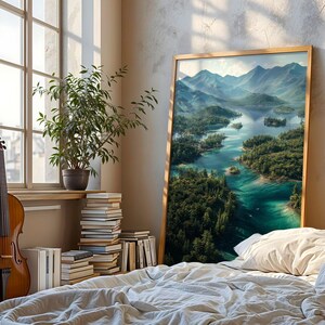 Lake Placid NY Art Print, Stunning High Angle View, Mountain Lake Decor