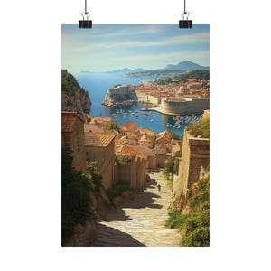 Lost City of Valyria Wall Art - Fantasy World Adriatic Inspired Coastal Kingdom Print
