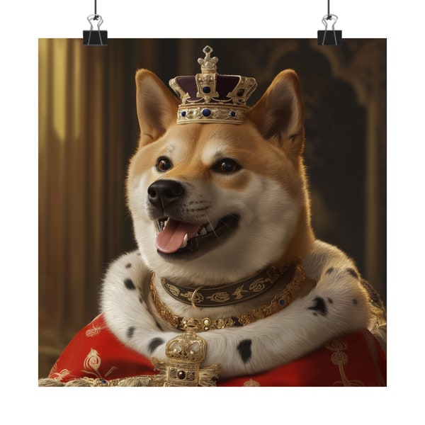 The Royal Shiba: Regal Ruler of the British Isles - Matte Vertical Posters