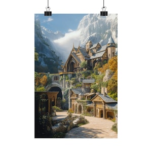 Imladris Last Homely House Wandkunst - Tolkiens Elven Haven - FSC-zertifizierter Fantasy Druck
