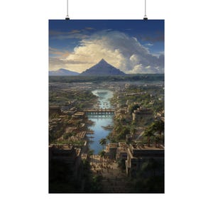 Mexico City Tenochtitlan Art, Pre-Spanish Decor, Native Aztec Wall Art, Maya Inspired, Historical Wall Hanging