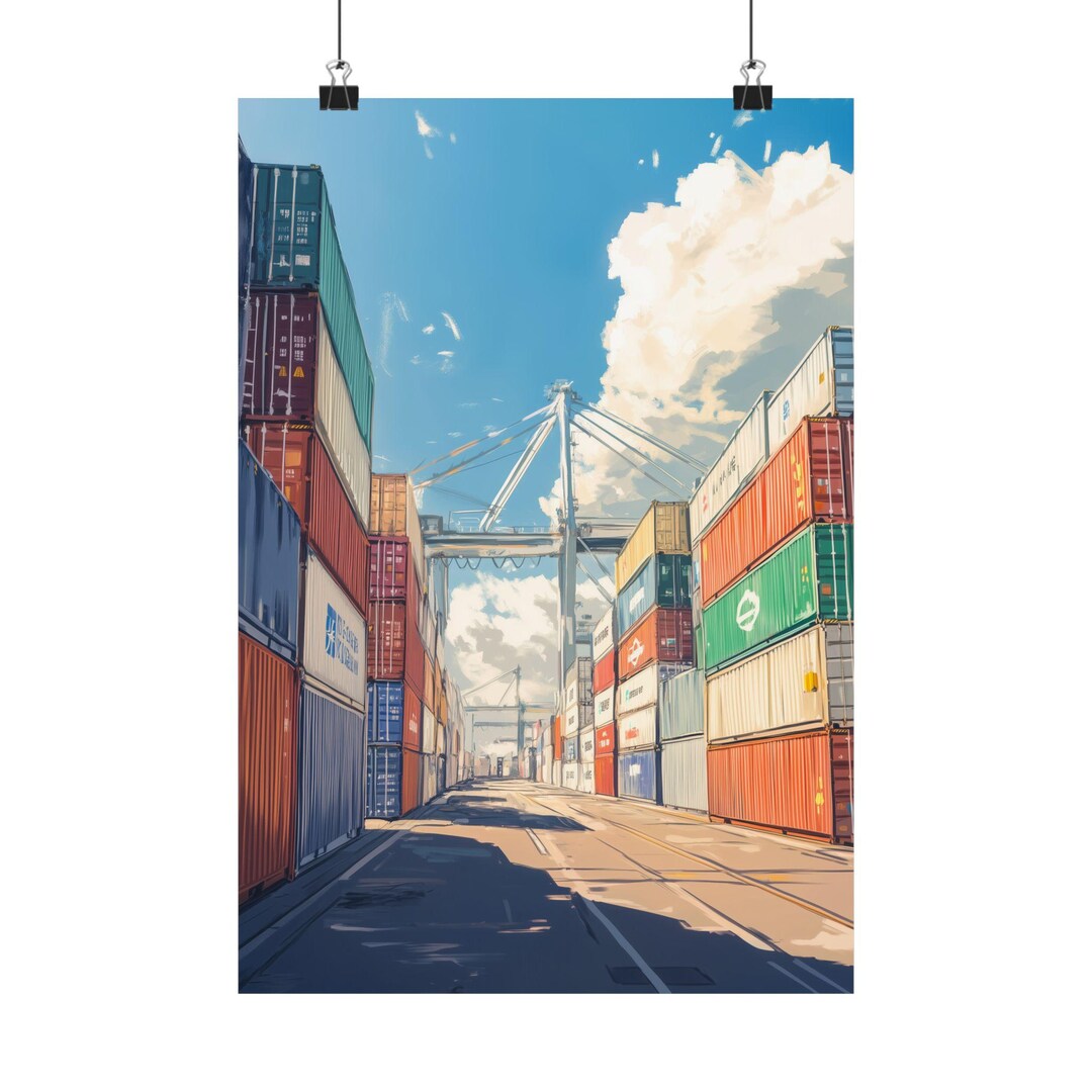 Busan South Korea Container Port Photo, Korean Shipping Industry Print ...