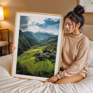 Batad Rice Paddies Wall Art, High Angle Shot, Farm Decor, Agriculture Print, Rice Field Photo, Landscape Art