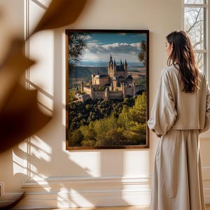 High Angle Alczar of Segovia, Spain Castle Wall Art, Historical Decor, Gift for Spain Lovers