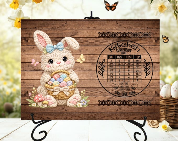 Customizable Easter Bunny Glass Cutting Board