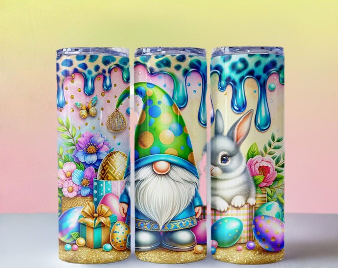 Dripping Paint Easter Gnome Tumblers