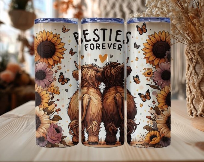Besties Highland Cow Tumbler