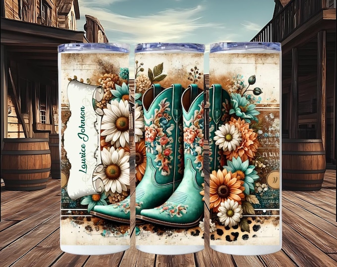 Personalized Cowgirl Boots Tumbler