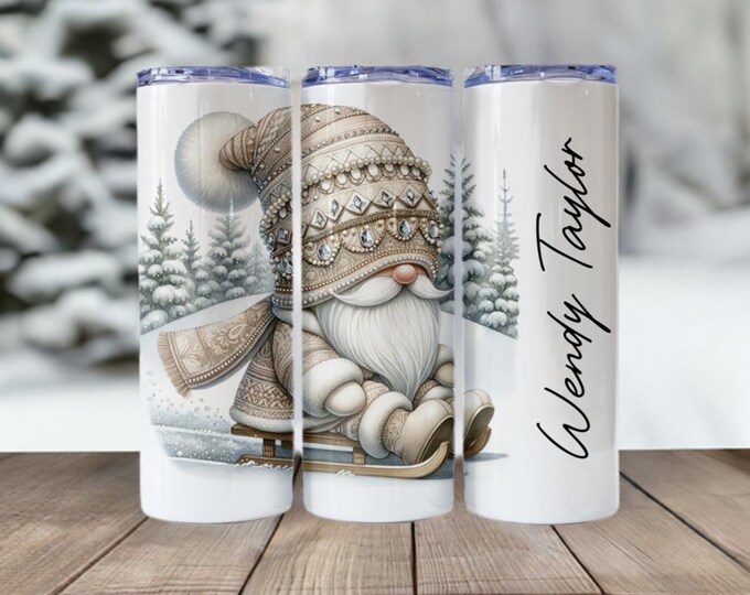 Personalized Gnome Tumbler (8 gnome designs)