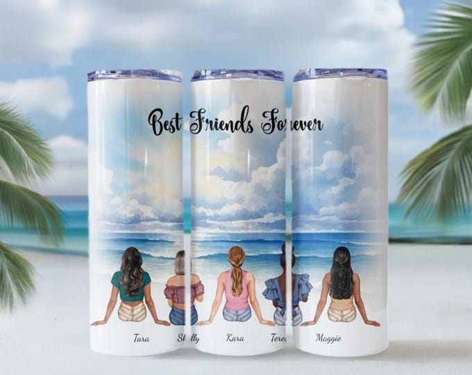 Best Friends on the Beach Customizable Tumbler
