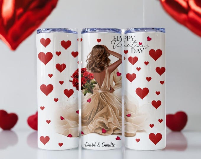 Happy Valentine's Day Customizable Tumbler
