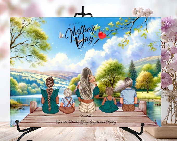 Mother's Day Family with Newborn Customizable Glass Cutting Board