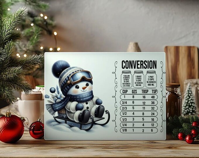 Customizable Snowman Glass Cutting Boards