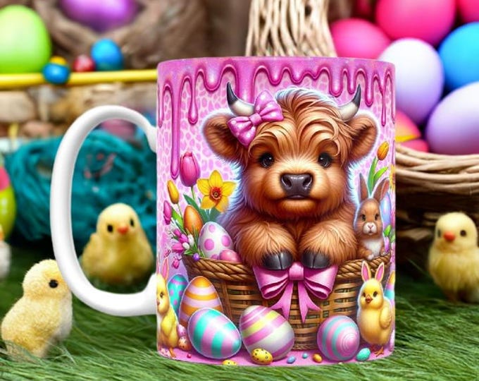 Easter Highland Cow Mug