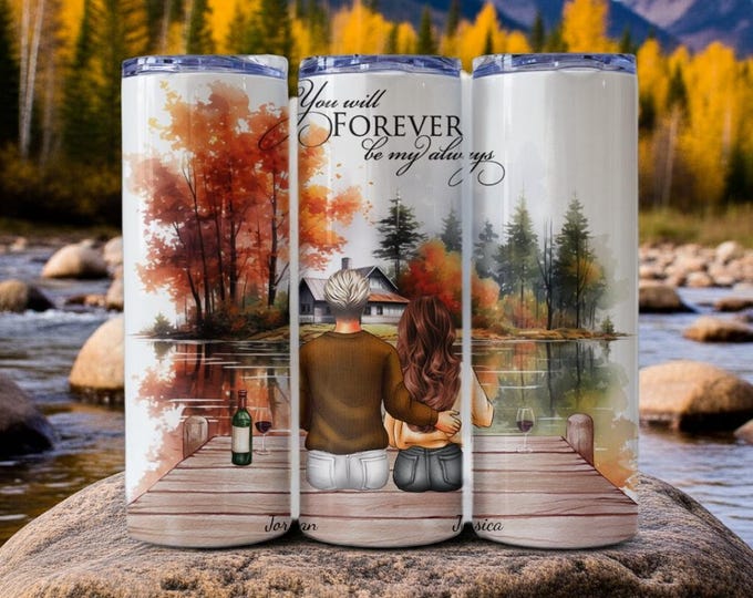 Couple in Love Fall Customizable Tumbler