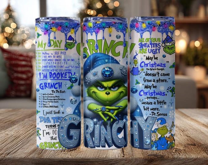 Blue Grinch Tumbler
