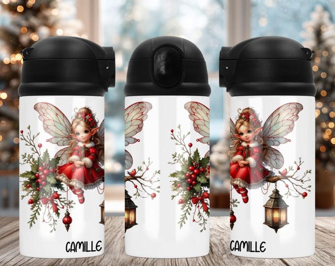 Customizable Christmas Fairy 12 oz Water Bottle