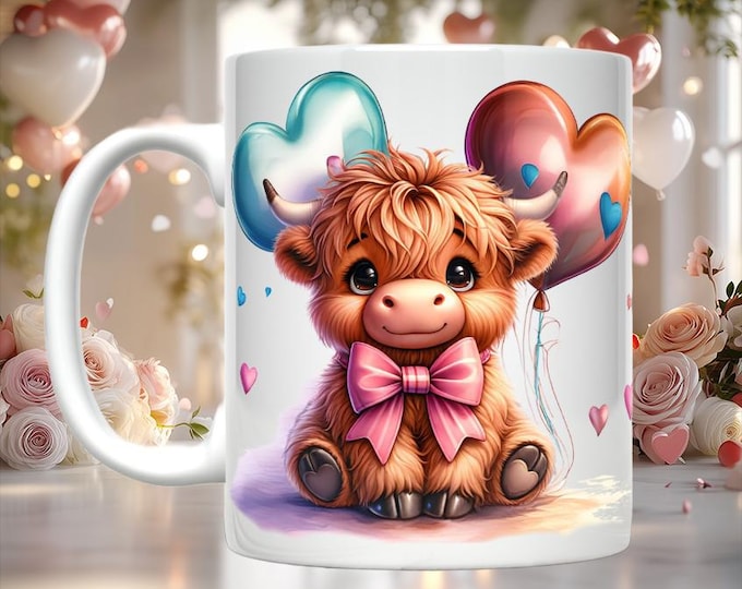 Highland Cow Valentine Mug