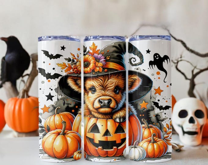 Halloween Highland Cow Tumblers (10 styles)