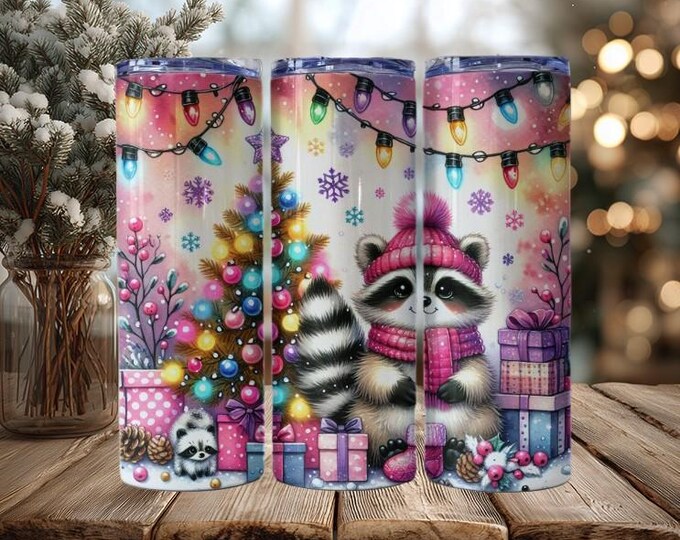 Christmas Racoon Tumbler