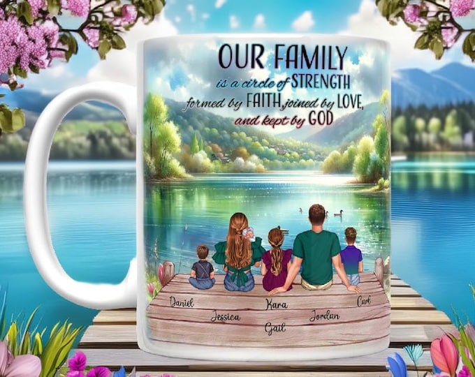 Spring Family with Newborn Customizable Mug