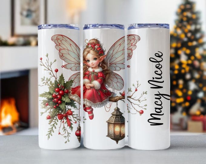 Personalized Christmas Fairy Tumblers (26 fairy designs)