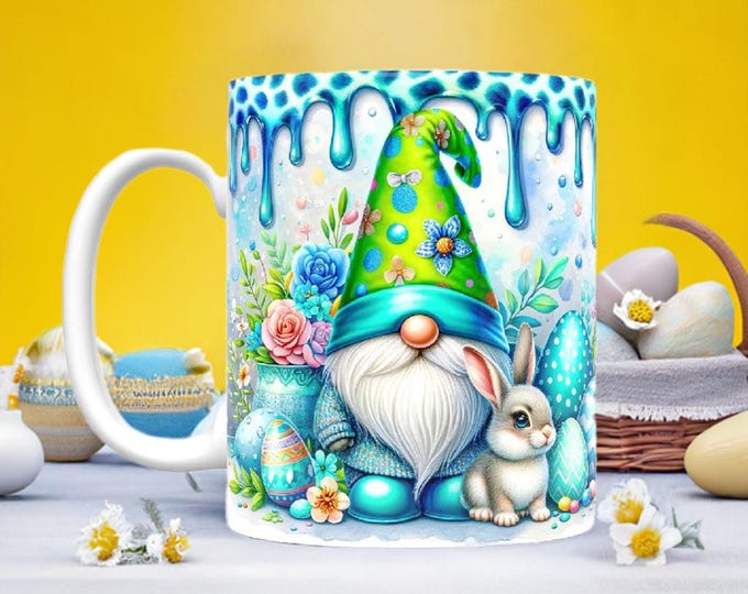 Dripping Paint Easter Gnome Mugs