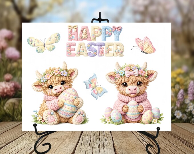 Knitted Image Easter Glass Cutting Board