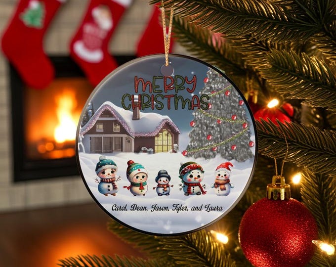 Customizable Snowpeople Ornament