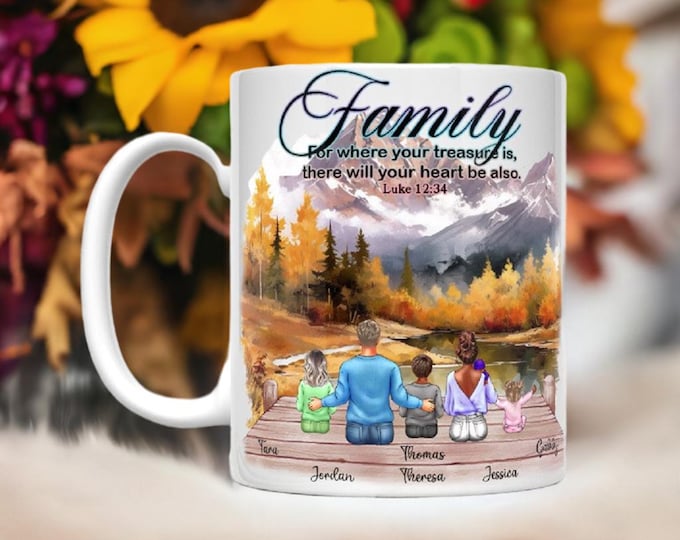 Fall Family with Newborn Customizable Mug