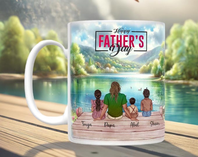 Father and Children Customizable Mug