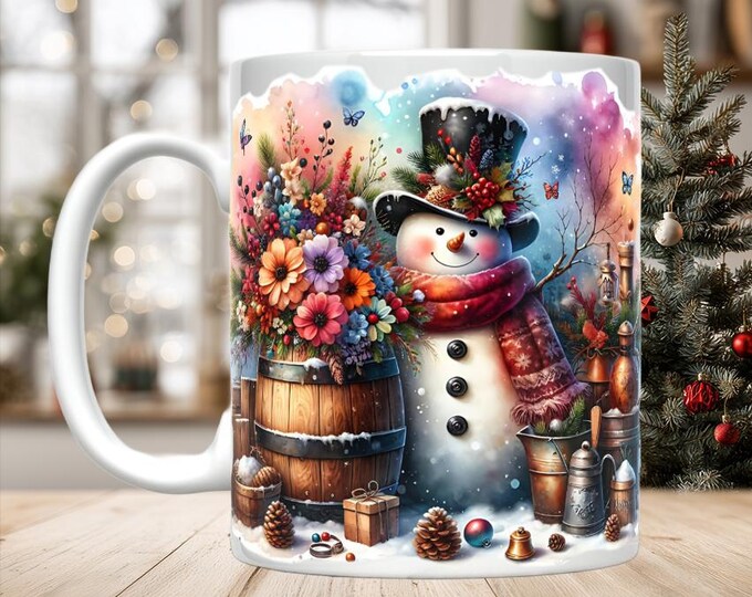 Christmas Snowman with Top Hat Mug
