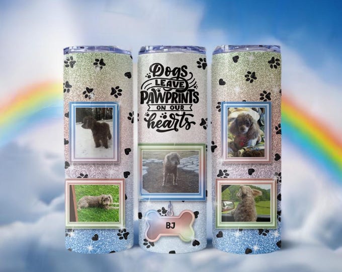 Paws on Our Hearts Photo Tumbler ( 6 color schemes)