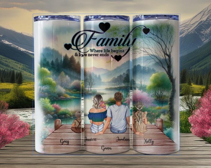 Spring Family with Newborn Customizable Tumbler