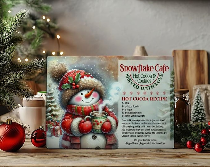 Christmas Recipe Glass Cutting Boards (3 designs)