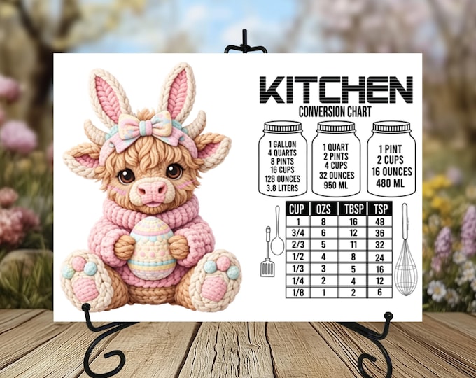 Customizable Highland Cow Easter Glass Cutting Board