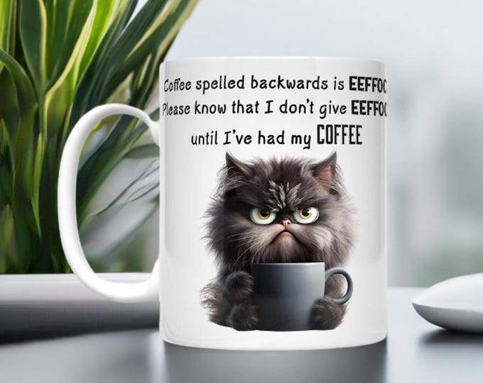 Grumpy Cat Customizable Coffee Mug (8 cats, 8 quotes)
