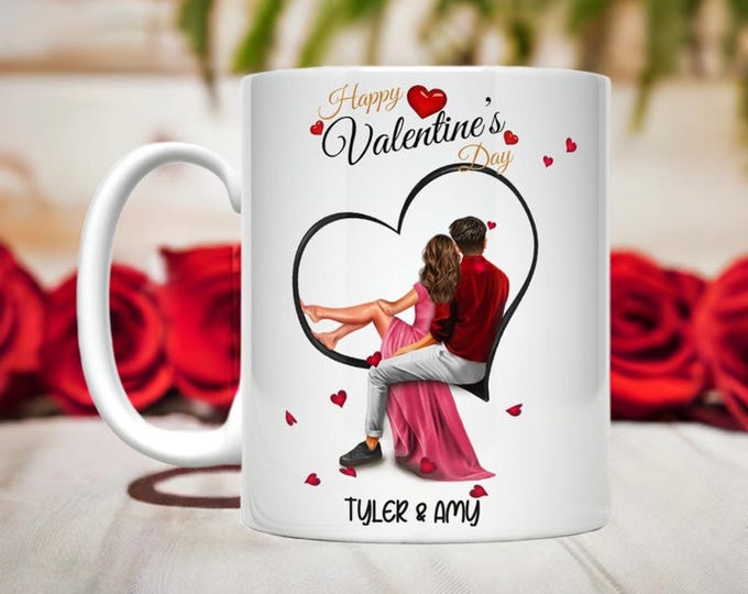 Heart Couple Customizable Valentine Mug