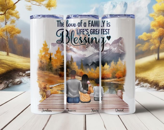 Fall Family with Newborn Customizable Tumbler