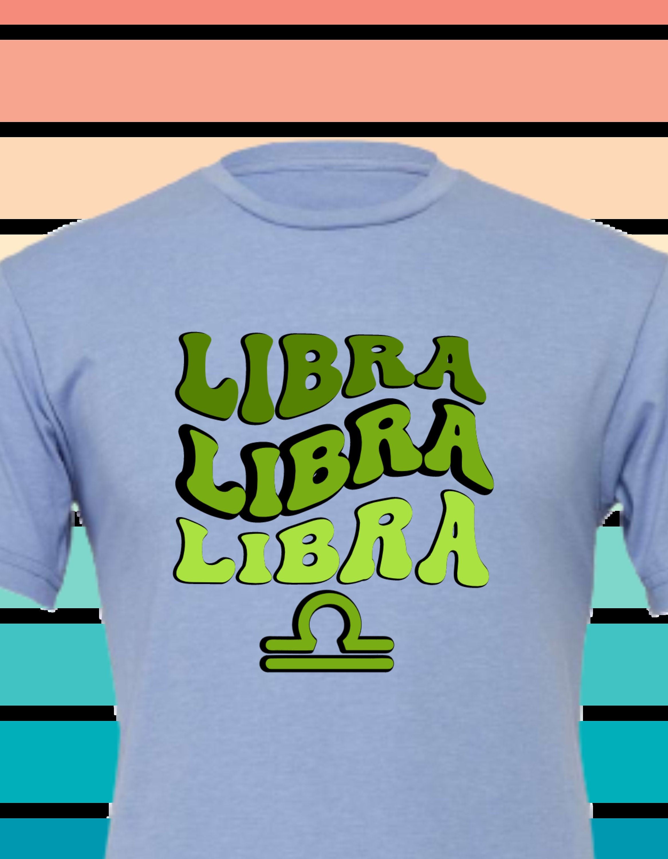 Libra Retro Libra Retro Zodiac Design With Scales Symbol, Bella & Canvas 5 Colors ...