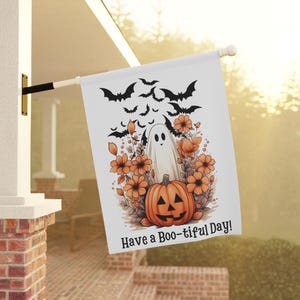 Halloween Garden Banner: Ghost, Bats & Pumpkins - Fall Decor